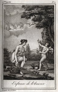 The childhood of Love. Engraving from 1819 in “Lettres a Emilie sur la mythologie” by Charles Albert Demoustier (1760-1801). Private collection. 作者 匿名匿名