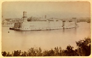 1885 年至 1890 年左右的马赛市及其周边地区：圣让堡，从法罗拍摄的景色，私人收藏 作者 匿名匿名