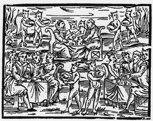 The meal of the witches on the Sabbath - “Compendium Maleficarum”, deals with the witches, their evil and their sortileges by Francesco Maria Guazzo or Guaccio or Guaccius (15?? -16??) 1608 Private Collection 作者 匿名匿名