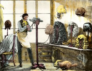 The wig styling a wig of a catogan, men