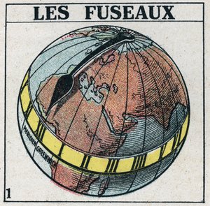 时间：地球的时区。1925年的匿名插图。私人收藏。 作者 匿名匿名
