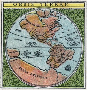 Time: orbis terrae. The globe with Ecuador and the tropics. Anonymous illustration from 1925. Private collection. 作者 匿名匿名