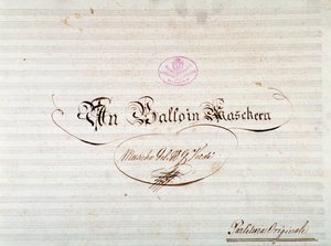 Title page of first edition of musical score of Un ballo in maschera, opera by Giuseppe Verdi 作者 匿名匿名