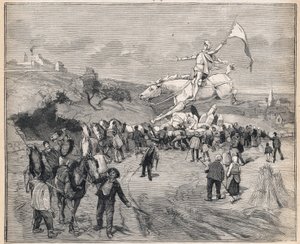 将圣女贞德的雕像从巴黎运到希农。1893年8月13日，《小巴黎人》杂志上的雕刻。 作者 匿名匿名