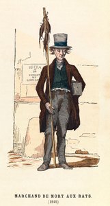1845年在巴黎的一个卖鼠药的人，雕刻，私人收藏--巴黎的卖鼠药人 作者 匿名匿名