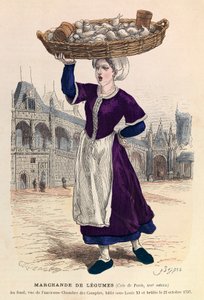 Vegetable seller in Paris in the 16th century (in the background, view of the former Chamber of Accounts, batie under Louis XI and brulee on 27 October 1737) - Vegetable seller 作者 匿名匿名