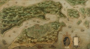 安汶风景，约 1617 年（布面油画） 作者 匿名匿名