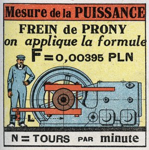 工作和功率：用Prony制动器测量功率。1925年的匿名插图。私人收藏。 作者 匿名匿名