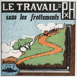 Work and power: work without friction. Anonymous illustration from 1925. Private collection. 作者 匿名匿名