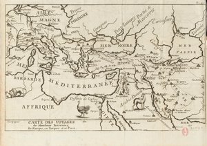 塔维尼耶的《欧洲、波斯、土耳其游记》地图，17世纪。 作者 匿名大师。