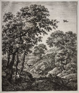 六幅大型直立式风景画，描绘了《旧约圣经》中的场景：乌鸦喂以利亚 作者 安东尼滑铁卢