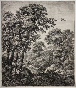 六幅大型直立式风景画，描绘了《旧约圣经》中的场景：乌鸦喂养以利亚
