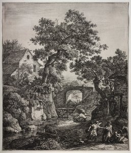 六幅大型直立式风景画，描绘了《旧约圣经》中的场景：西坡拉给儿子割礼 作者 安东尼滑铁卢
