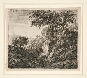 小瀑布》，选自一套 4 幅蚀刻版画，B. 3-6