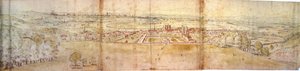 格林威治宫和伦敦格林威治山，1544年（钢笔，墨水，粉笔和纸上的卫生间） 作者 安东尼·范·登·温加德