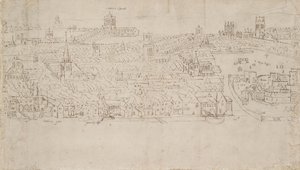 从南华克看到的伦敦全景：比林斯门到塔楼码头，1554年 作者 安东尼·范·登·温加德