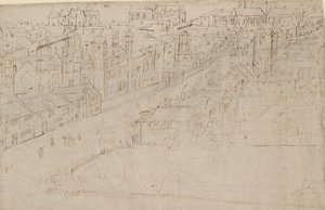 从南华克看到的伦敦全景：博罗高街与圣玛丽-奥弗里，1554年 作者 安东尼·范·登·温加德