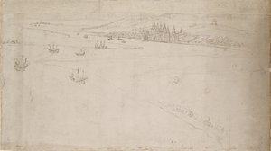 从南华克看到的伦敦全景。格林威治，1554年 作者 安东尼·范·登·温加德