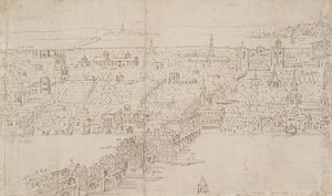 从南华克看到的伦敦全景：伦敦桥，1554年 作者 安东尼·范·登·温加德