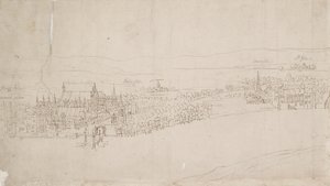 从南华克看到的伦敦全景：威斯敏斯特，1554年 作者 安东尼·范·登·温加德