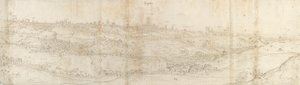 从东方看塞戈维亚的全景，约1550-1560年 作者 安东尼·范·登·温加德