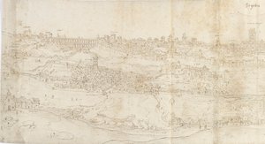 从东方看塞戈维亚的全景，约1560-1570年 作者 安东尼·范·登·温加德