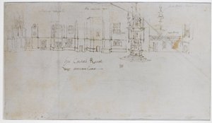 喷泉苑，汉普顿宫，1544年（钢笔墨水和铅笔在纸上） 作者 安东尼·范·登·温加德
