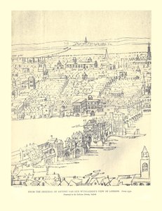 范登·温加德（Van Den Wyngaerdes）伦敦景观，c1550，1886年 作者 安东尼·范·登·温加德