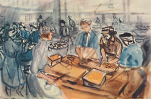 切削和去皮。A.T.S.烹饪中心"，1944年。 作者 安东尼·格罗斯