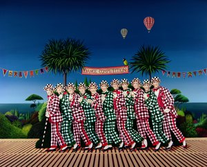 1982年舞蹈比赛（丙烯酸船上） 作者 安东尼·索斯科姆