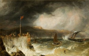 进入海港的包船，1855年。 作者 安东尼·范迪克·科普利·菲尔丁