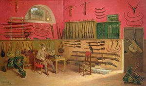 1914年，拉尔夫·佩恩·加威爵士在约克郡蒂尔克勒比大厅的枪室里 作者 安东尼·德·布鲁