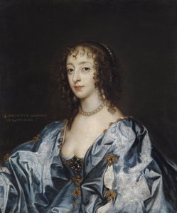 Henriette Marie de France - 法国女王Henrietta Maria的肖像(1609-1669)，由Dyck, Anthony van爵士创作。