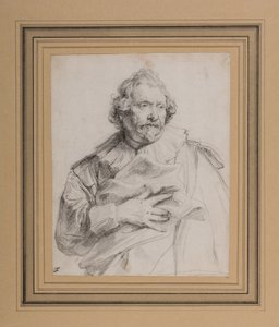 Carolus de Mallery，约1632-35（白纸上的黑粉笔）。 作者 安东尼·范·戴克