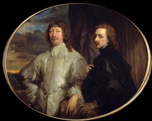 Endymion Porter 爵士和艺术家的双人画像。 Endimion 或 Endymion Porter (1587-1649)，英格兰宫廷外交官和范戴克的保护者。 安东 (Antoon 或 Anthony) van Dyck (1599-1641) 的绘画 1623 马德里，普拉多博物馆 - 双端口 作者 安东尼·范·戴克