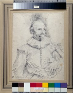 Paulus Halmalius, vulgo van Halmale, 约1632-35 (白纸上的黑粉笔) 作者 安东尼·范·戴克