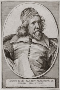 Inigo Jones的肖像（1573-1652）由Wenceslaus Hollar（1607-77）1655年雕刻 作者 安东尼·范·戴克