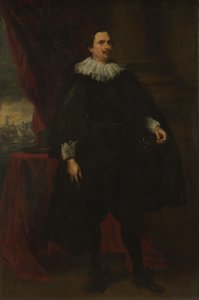Van der Borcht 家族一位男性成员的肖像，约 1635 年（布面油画） 作者 安东尼·范·戴克