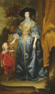 女王Henrietta Maria和她的矮人Sir Jeffrey Hudson，c.1633