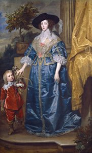 亨利埃塔·玛丽亚女王（Henrietta Maria）和杰弗里·哈德森（Jeffrey Hudson）爵士 作者 安东尼·范·戴克