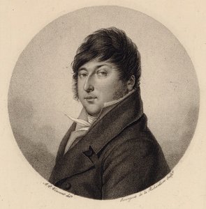 作曲家罗多尔夫-克鲁泽1766-1831的肖像。 作者 Antoine Achille Bourgeois de La Richardiere