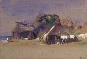 渔民的小屋在海岸上 作者 安东尼·奥古斯特·欧内斯特·赫伯特或赫伯特