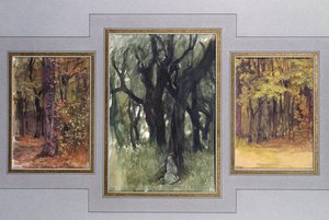 橡树和coppice，Villa Medici，罗马 作者 安东尼·奥古斯特·欧内斯特·赫伯特或赫伯特
