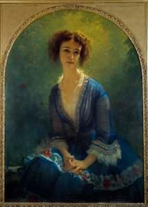 Eugene Pastre伯爵夫人，即Celine de Beaulaincourt(1825-1900)的肖像 画家：Ernest Hebert(1817-1908) 1851年 太阳。1,16x0,84米 巴黎，赫伯特博物馆 作者 安东尼·奥古斯特·欧内斯特·赫伯特或赫伯特