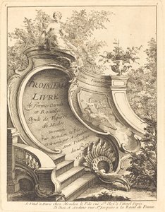 Troisieme livre de formes Cartels et Rocailles 标题页，1736年。
