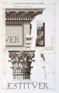1682年&39;Les Edifices Antiques de Rome&39;中的木星Tonans（The Thunderer）神殿的资本和资本 作者 安托万·巴比（Antoine Babuty）