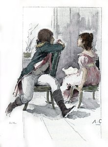 拿破仑·波拿巴 (1769-1821) 和他的未婚妻德西蕾·克拉里 (Desiree Clary, 1777-1860) 的肖像 c. 1795 年 4 月（德西蕾·克拉里 (Desiree Clary) 与拿破仑·波拿巴订婚时的肖像，1795 年 4 月）安托万·卡尔贝 (Antoine Calbet) 的绘画取材于《拿破仑与女性》