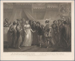 凯瑟琳·范·瓦卢瓦 (Catherine van Valois) 和亨德里克·五世·范·英格兰 (Hendrik V van Engeland)，1420 年 法国凯瑟琳公主于 1419 年赠送给英格兰亨利五世 (...) / 法国凯瑟琳公主 (...)（物品上的标题）