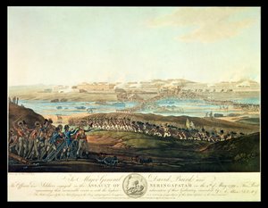 1799年，1801年的Seringapatam捕获（彩色aquatint）