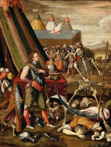 王子与死神的对话。寓意战争的恐怖，1540年代。